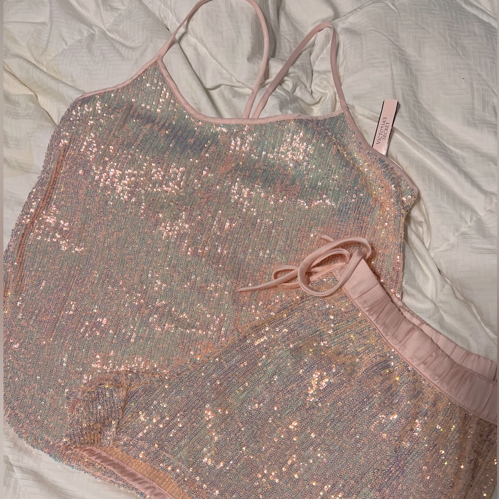 Victoria’s Secret Pink Sequined PJ Set